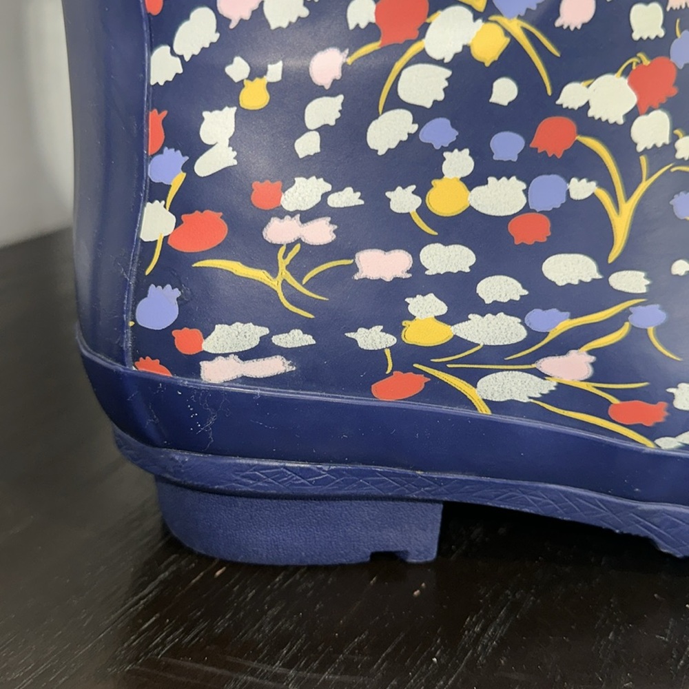 Anthropologie Colloquial Rain Boots Pop Potpourri  Blue Motif Floral print Sz 6 - Picture 12 of 14